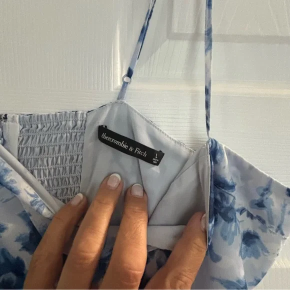 Abercrombie & Fitch Blue Floral Midi Dress - Picture 9 of 12